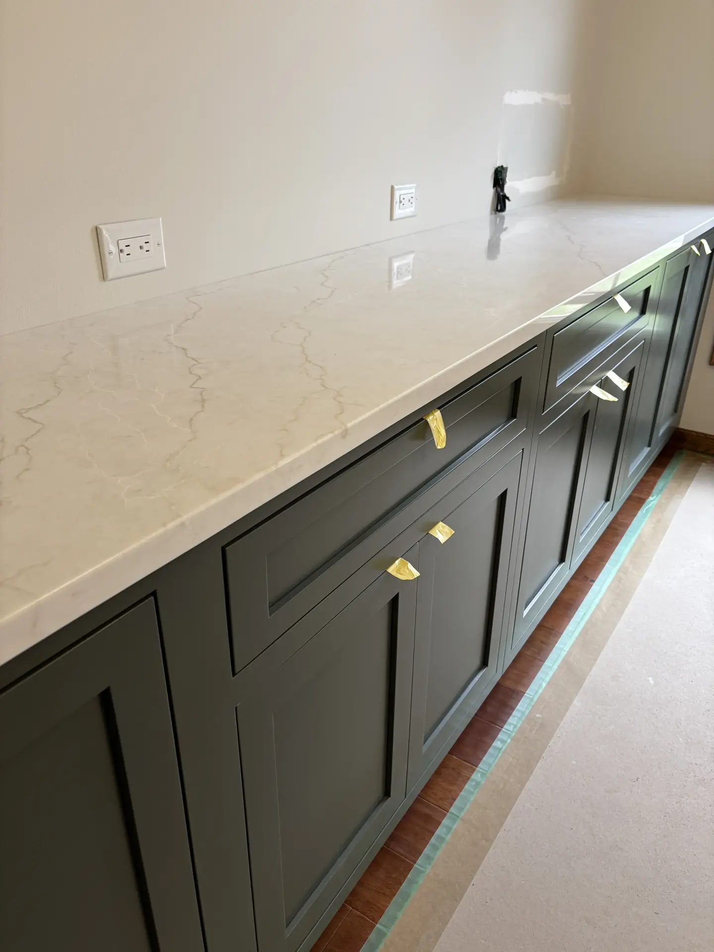Quartz countertop installed